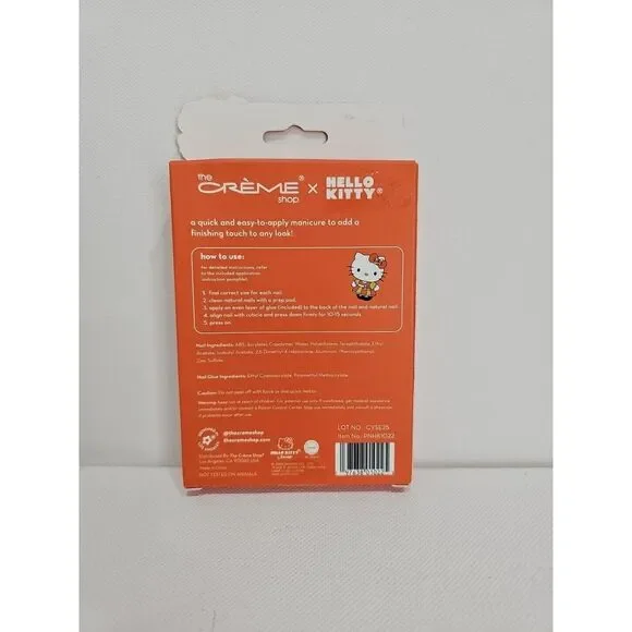 LIMITED Creme Shop Hello Kitty‎ LE Halloween Press On Nails Reusable All Treats - Picture 2 of 3